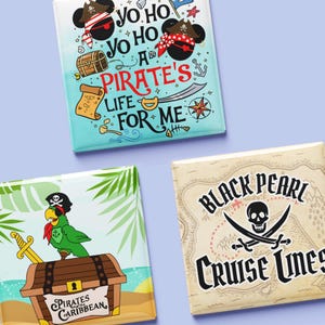 Disney Cruise Magnets | Square Pirates Magnet Set, Stateroom Door Decor