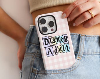 Disney Adult Phone Case | Pink Gingham MagSafe® iPhone Cover | Disney Trip Accessories