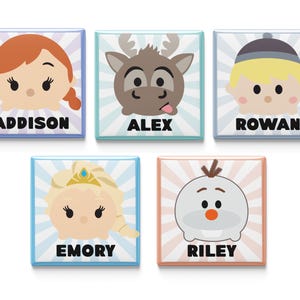 Custom Frozen Cruise Magnet, 2x2 Personalized Cruise Magnet, Disney Cruise Door Magnet, Elsa Anna Magnet, disney family magnet, cruise squad