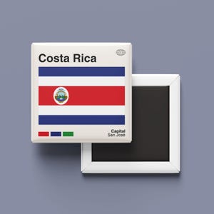 Retro Costa Rica Flag Magnet: Pura Vida Travel Souvenir