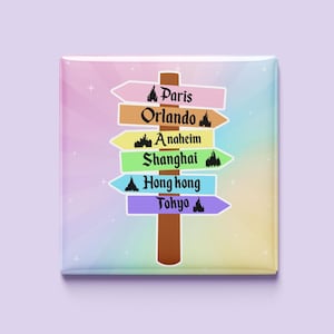 Disney Parks Signpost Cruise Magnet, DCL, Disney Cruise, 2x2 Disney Door Magnets, Fish Extender Gift, Pixie Dust