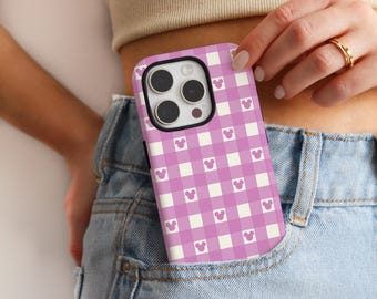 Purple Gingham Mickey Phone Case | Disney iPhone Cover MagSafe®| Disneybound Accessories