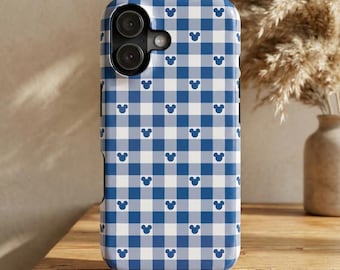 Blue Gingham Mickey Phone Case | MagSafe® iPhone Cover | Disney Trip Accessories