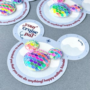 Sequin Mickey Cruise Pal Card: Fish Extender Gift Tag