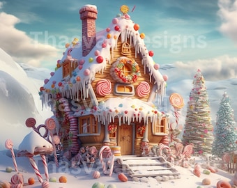 Gingerbread House Clipart: 15 PNGs, Christmas Graphics (Digital Download)