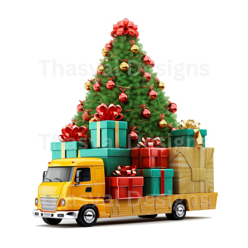 Christmas Truck Clipart: Holiday PNG Bundle (digital Download) - Etsy