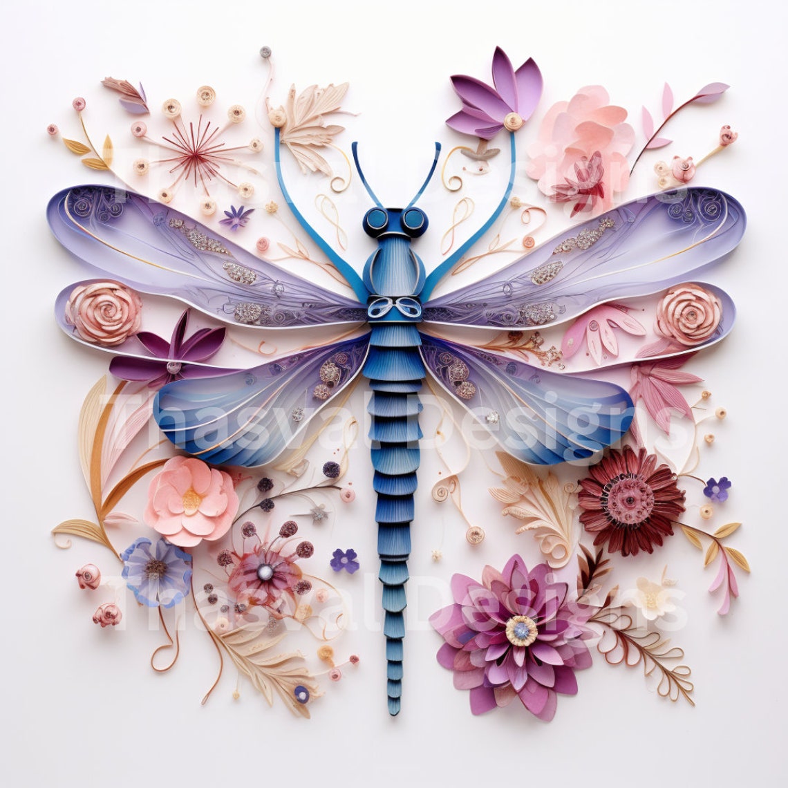 3D Mosaic Dragonfly Clipart, 15 High Quality Pngs, Instant Digital ...