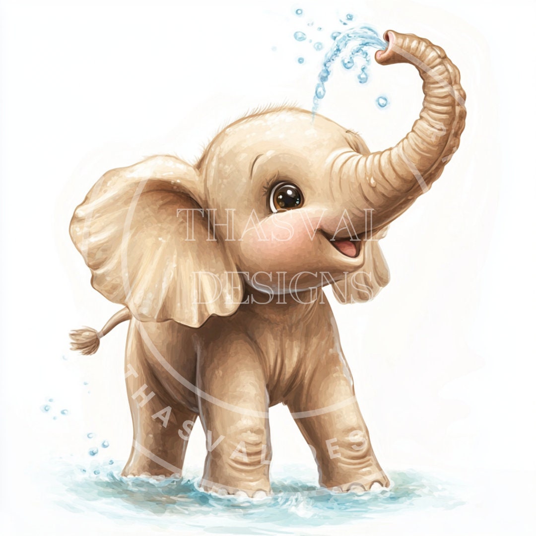 Adorable Elephant Clipart,9 High-quality Pngs, Cute Baby Elephant PNG ...