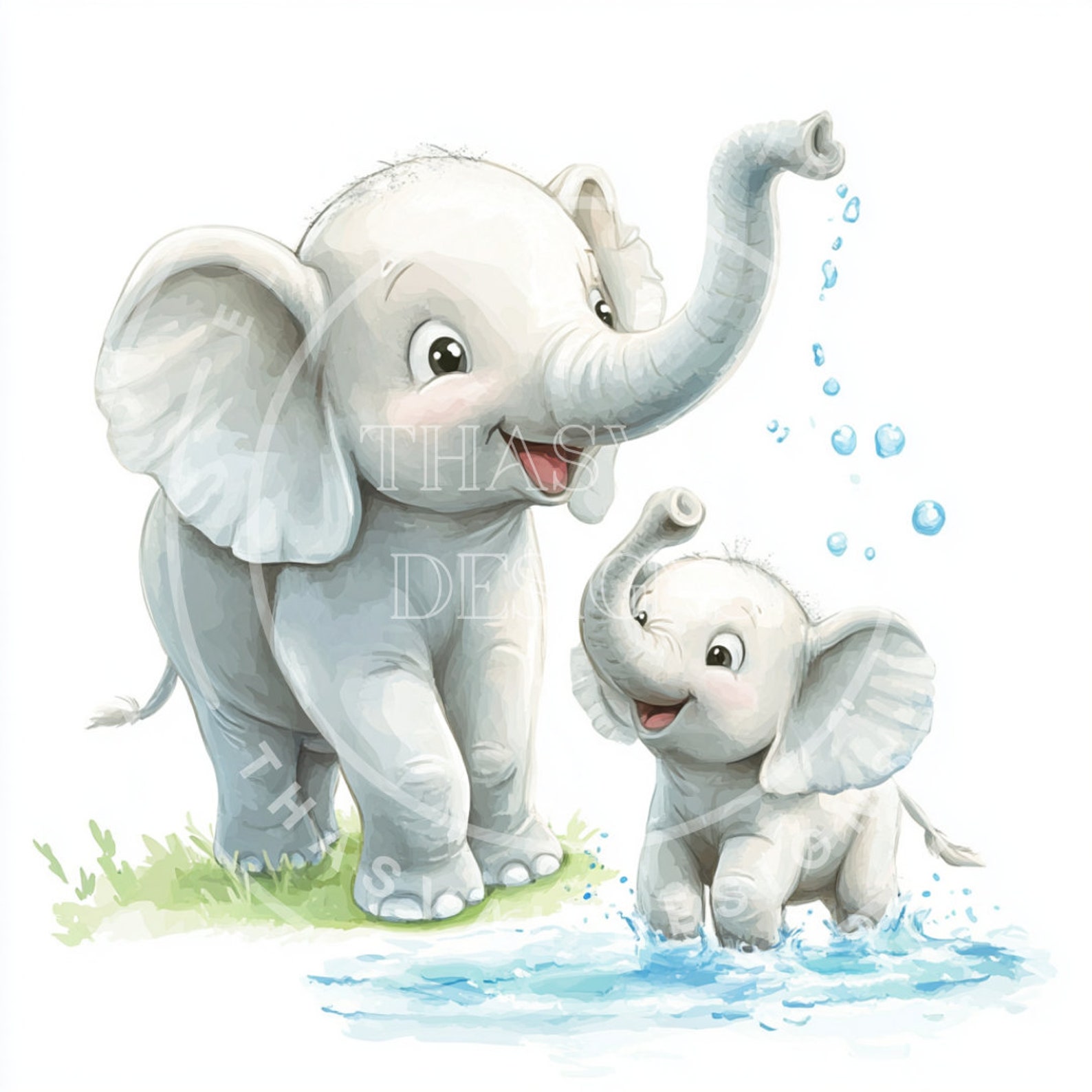 Adorable Elephant Clipart,9 High-quality Pngs, Cute Baby Elephant PNG ...