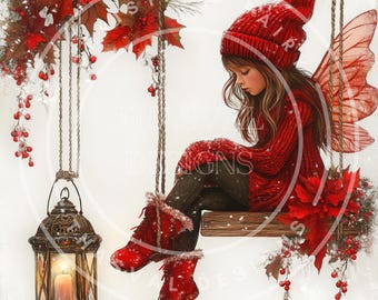 Christmas Fairy Clipart: 11 PNG Fantasy Images (Commercial Use)