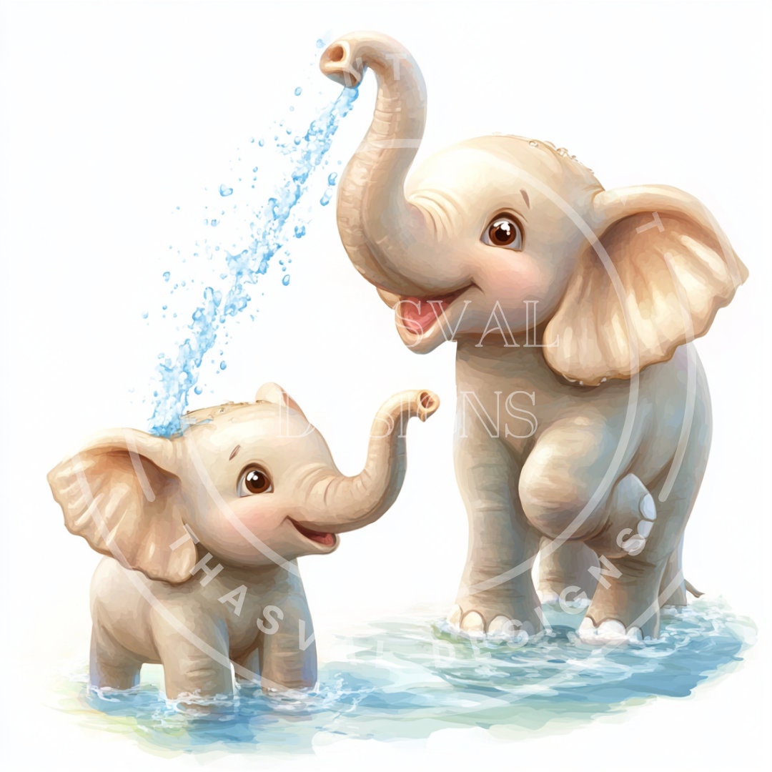 Adorable Elephant Clipart,9 High-quality Pngs, Cute Baby Elephant PNG ...