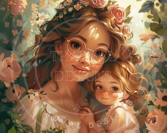 Mother's Day Clipart: Mom and Child PNG Images (Digital Download)