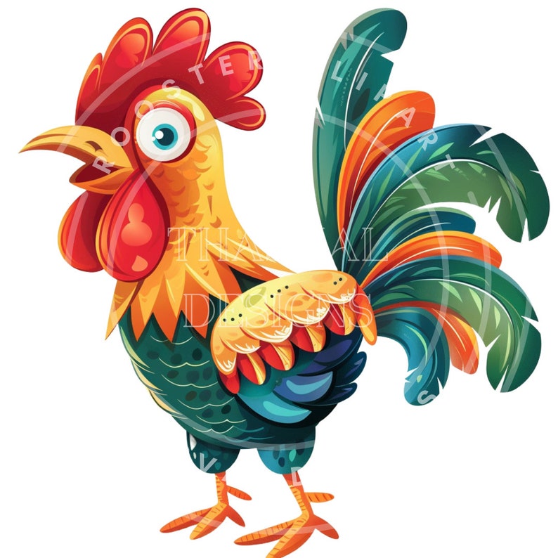 Funny and Crazy Rooster Clipart, 9 High-quality Pngs, Animals Png ...