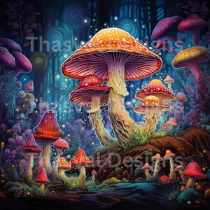 Enchanted Mushroom Forest clipart, 7 High quality PNGs, Mystical Mushroom, Magical Mushroom Forest, Instant Digital Download, Commercial Use