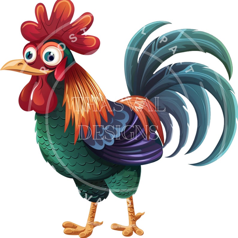 Funny and Crazy Rooster Clipart, 9 High-quality Pngs, Animals Png ...