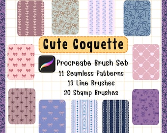 Coquette Procreate Brush Set – Patterns, Lines, Stamps (Digital Download)