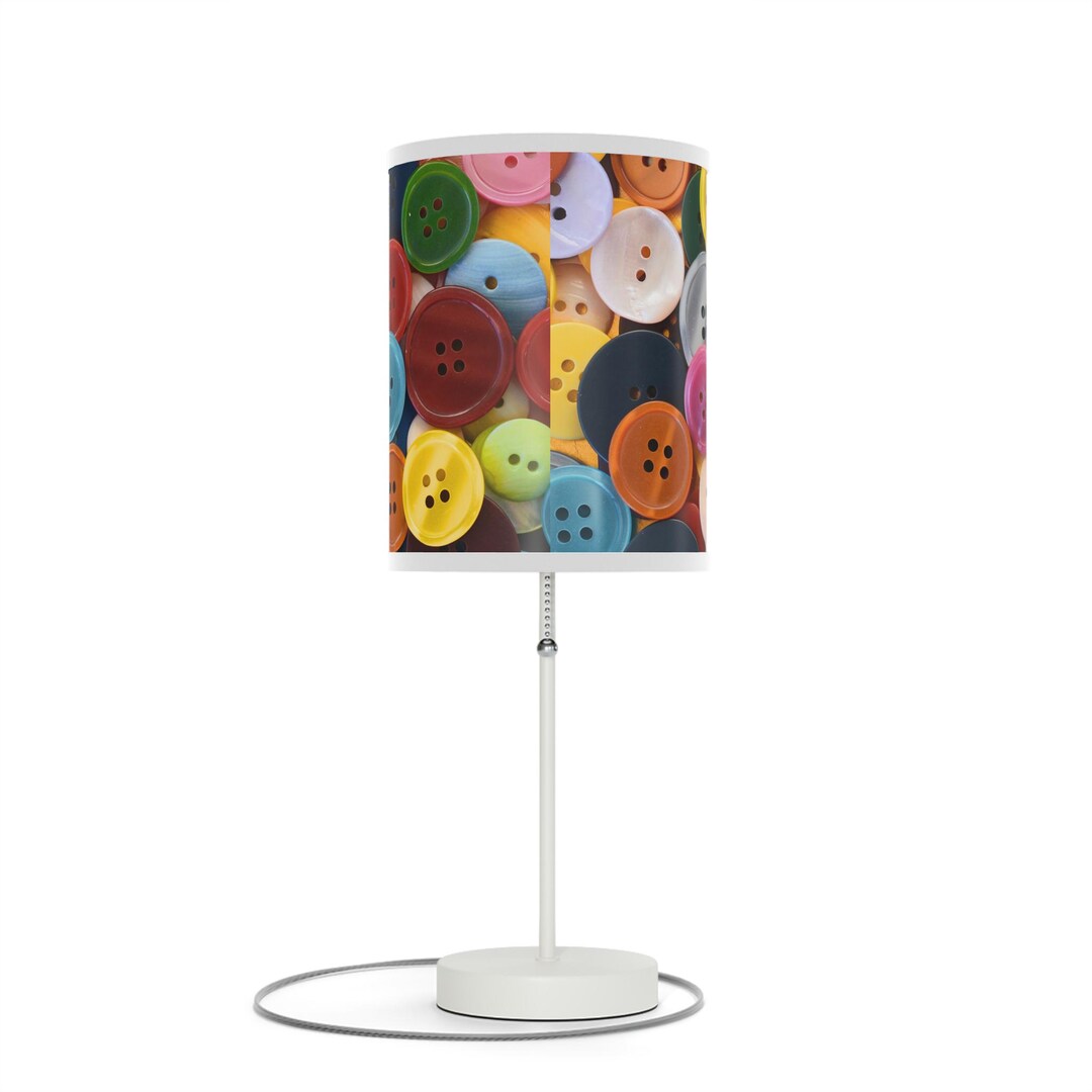 Colorful Button Table Lamp: Fun Desk or Nightstand Light - Etsy