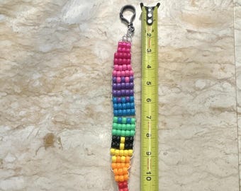 Flerfärgad telefonrem med banan- och fruktpärlor och klämma, 20 cm