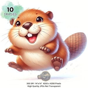 Divertidos animales del bosque clipart acuarela, bosque animal acuarela clipart, adorables animales del bosque, lindo vivero decoración animales baby shower