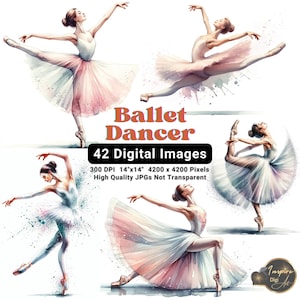 Balletttänzer Clipart, Aquarell Ballett Clipart, Aquarell Ballerina Clip Art, hübsches Mädchen Clipart, Ballett Illustration, Tänzerin Clipart