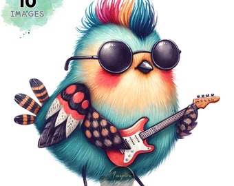 Cute Funny Bird Clipart, Whimsical Bird Clipart, Bird Lover Clipart, Watercolor Bird Clipart, Whimsical Funny Bird Clipart, Commercial Use