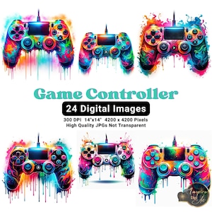 Game Controller Clipart, Gaming Clipart, Grafik für Spielekonsole, Urban Games, Urban Grafik, Neon Gaming Graffiti Art