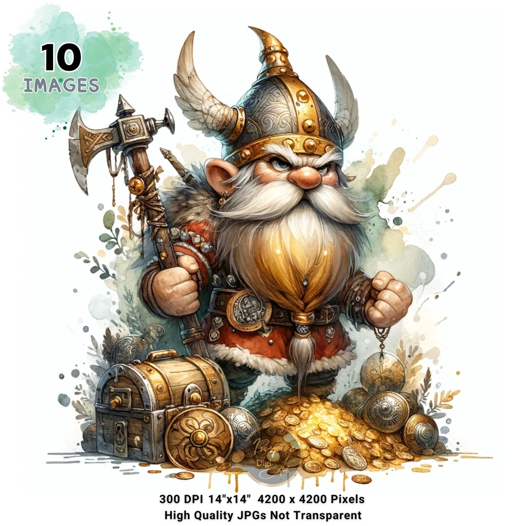 Viking Gnome Clipart, Nordic Viking Gnome, Norse Mythology Clipart ...