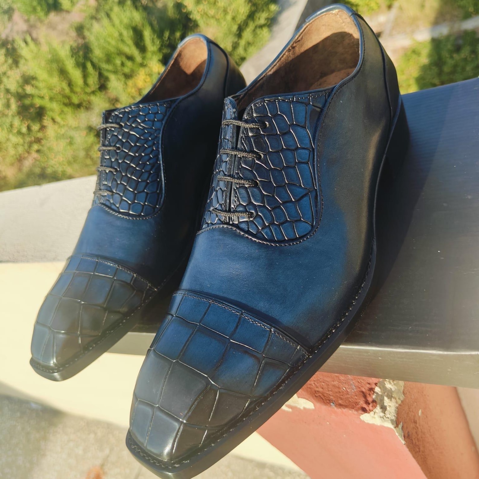 Crocodile Leather Oxfords main image 0