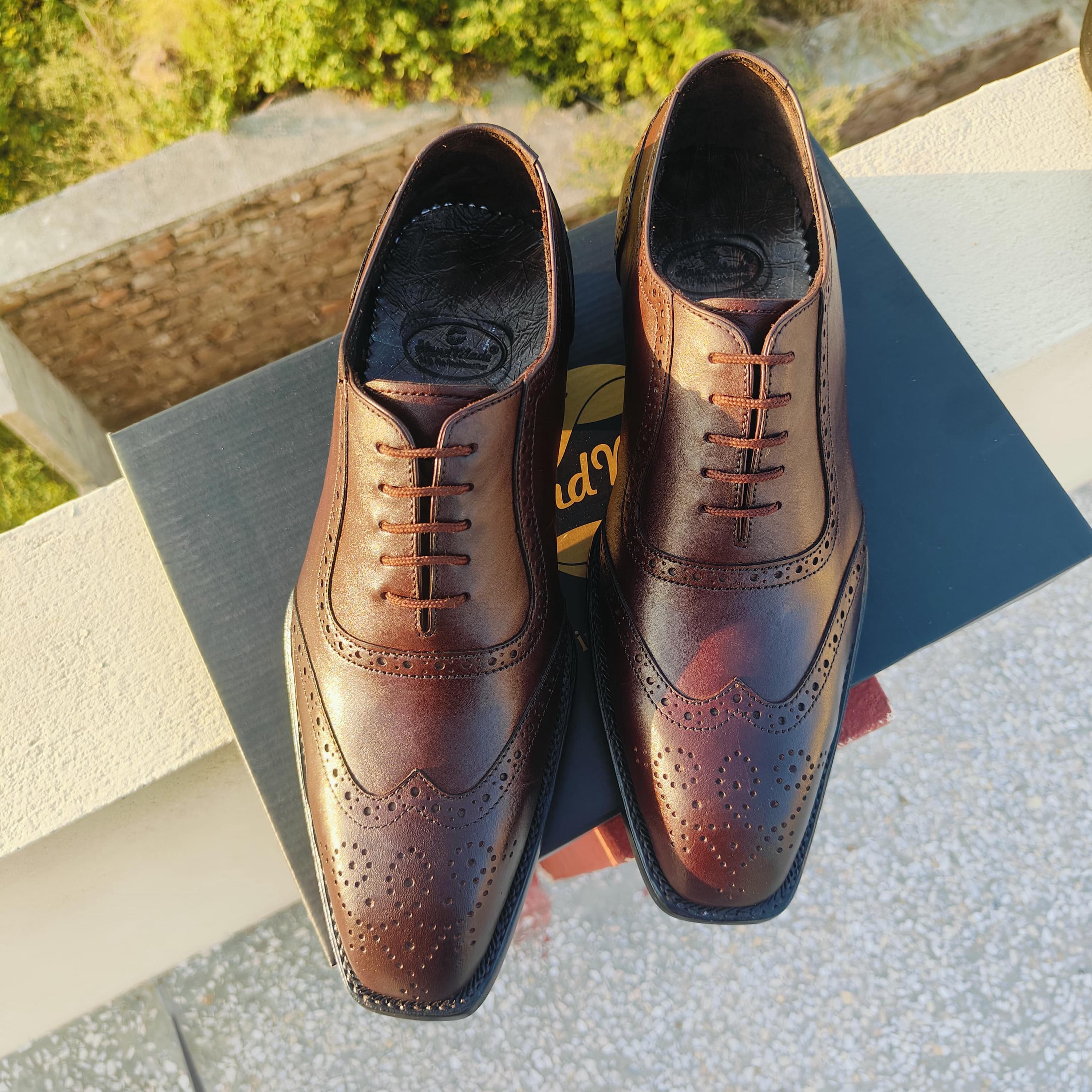 Classic Wingtip Oxford in Dark Brown Full-grain Leather - Etsy