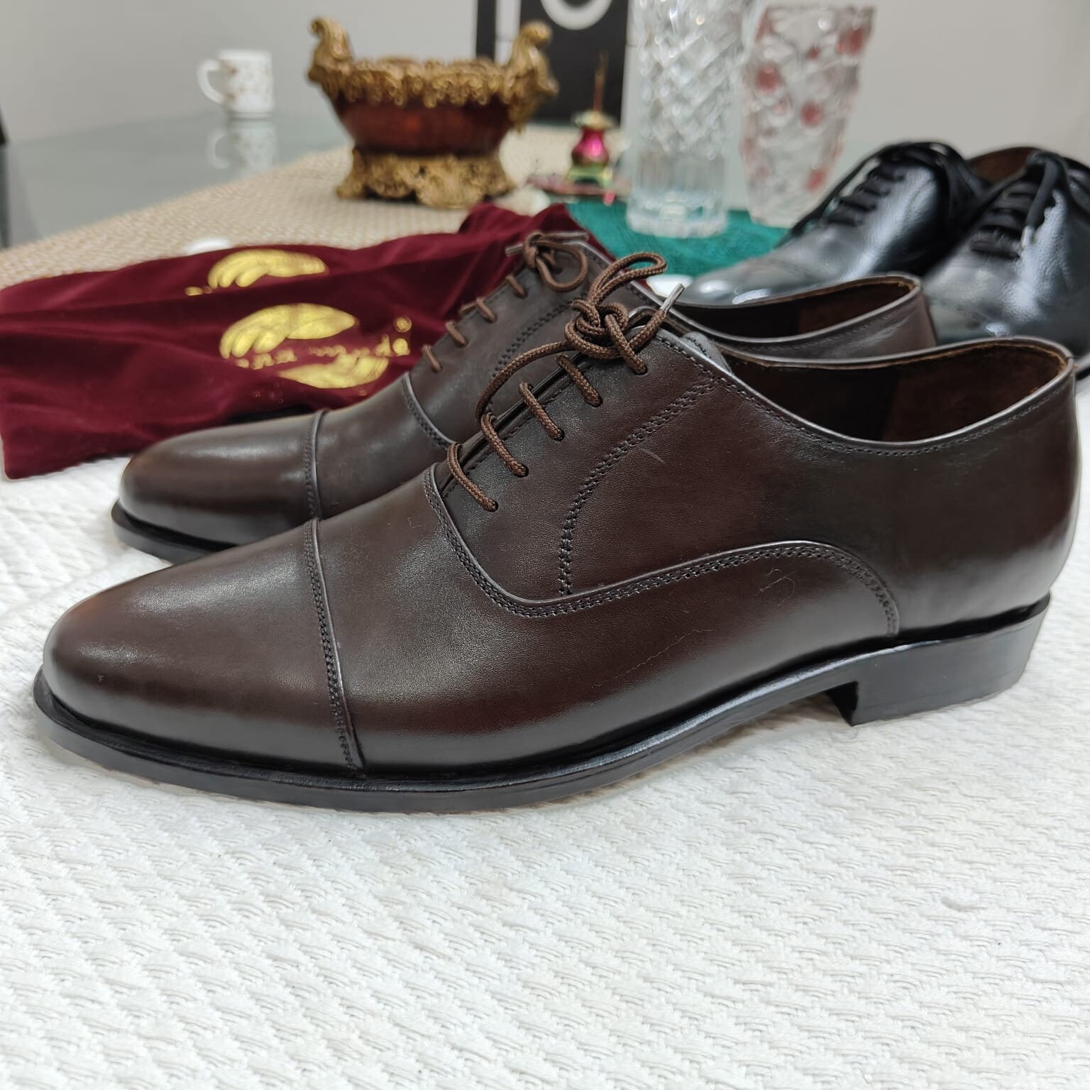 millie bobby brown calvin klein dress Dark Brown Brogue Lightweight Dress Shoe