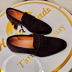 Men’s Blue Suede Loafers – Classic Slip-On Style with Soft Comfort