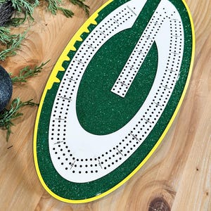 Archivo cortado con láser para tablero de cribbage de fútbol de Green Bay (descarga digital)