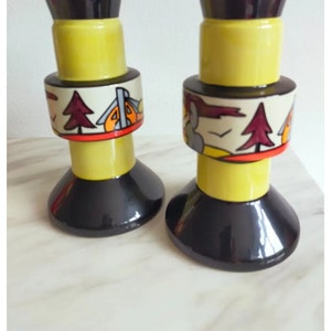 Lorna Bailey Dimsdale Hall Candle sticks old Ellgreave Pottery VGC