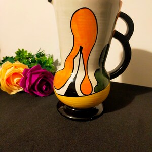 Lorna Bailey House and Path 2 Handled Jug signed c.1990s collectors item