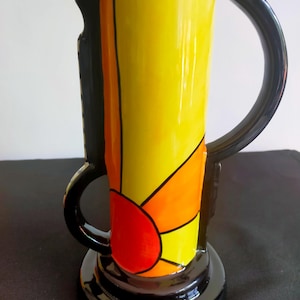 Lorna Bailey two handled jug in the sunburst pattern old Ellgreave Pottery vintage jug art deco style gift for her