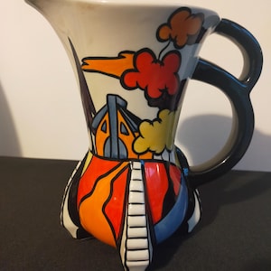 Lorna Bailey twin handled jug Dimsdale Hall pattern old Ellgreave Pottery gift for her