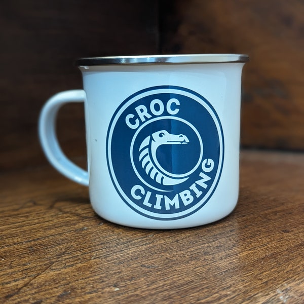 Mug / tasse métal émaillé escalade randonnée montagne Croc Climbing