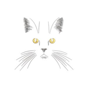 Black Cat Embroidery Design, Golden Eyes Stitch Pattern, Feline Face Machine Embroidery, Halloween Pet Decor