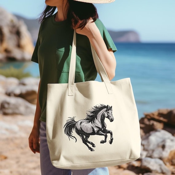 Running Horse Embroidery Design, Dynamic Stallion Stitch Pattern