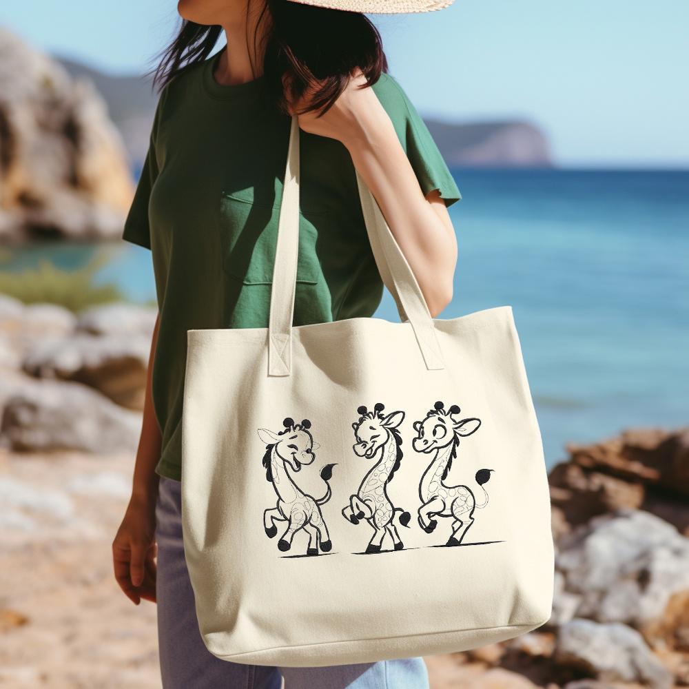 Baby Giraffe Sketch Embroidery Set, Dancing Safari Animal Line Art