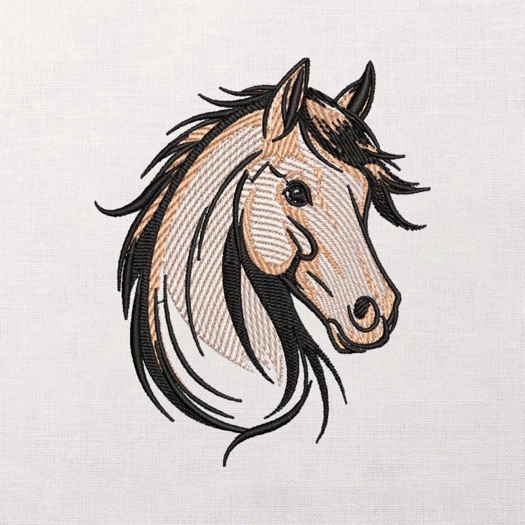 Horse Head Embroidery Design, Elegant Equestrian Stitch Pattern ...