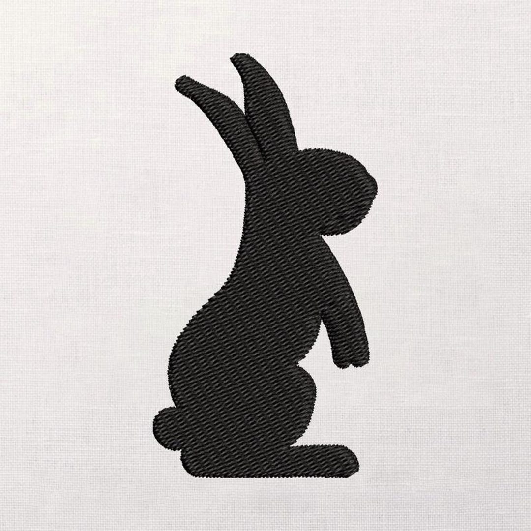 Upright Rabbit Pattern Upright Rabbit Embroidery Design, Single Color Fill Silhouette ...