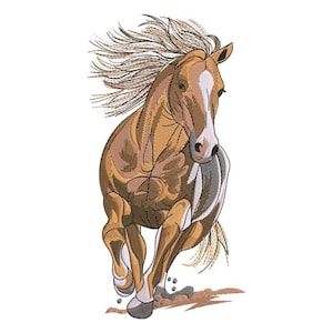 Running Horse Embroidery Design, Wild Galloping Stallion Machine Embroidery Pattern, Western Animal Applique, Instant Digital Download