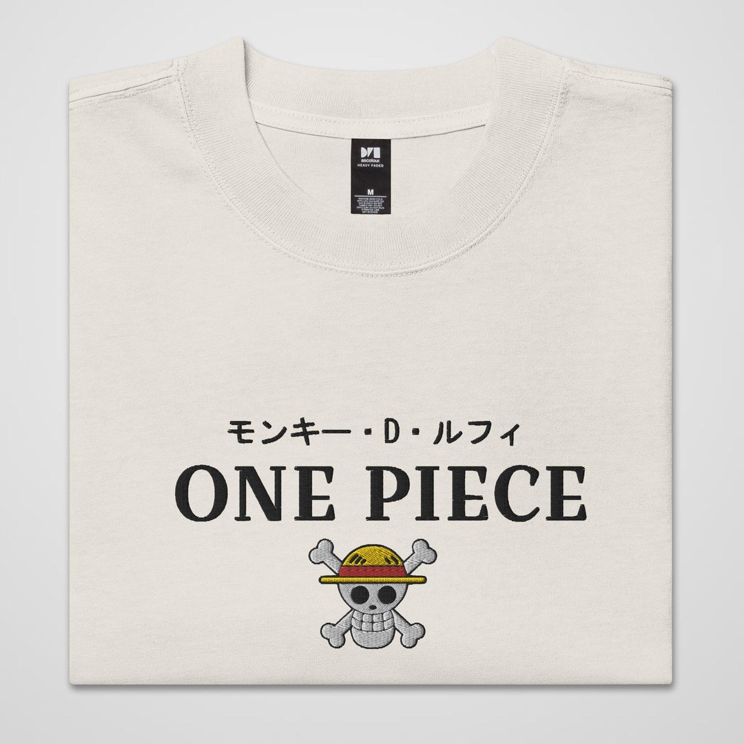 One Piece Luffy Oversized Embroidered Tshirt One Piece Etsy