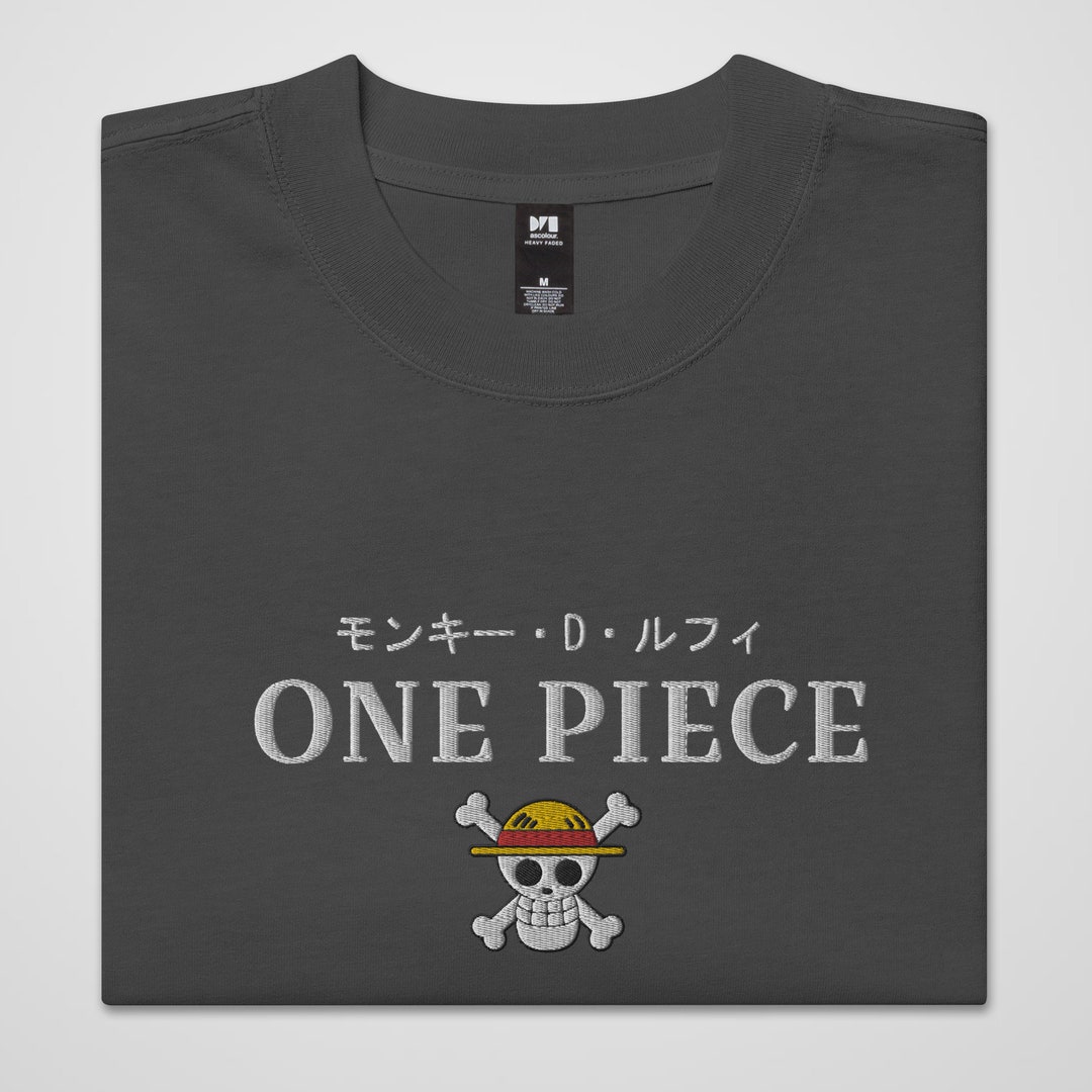 One Piece Luffy Oversized Embroidered Tshirt One Piece Etsy