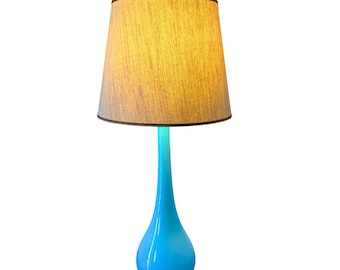 Murano Glas Tischlampe mit Originalschirm, Italien, 1960er