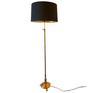 French Neoclassical Brass Adjustable Floor Lamp, circa 1940s, Attributed to Maison Jansen