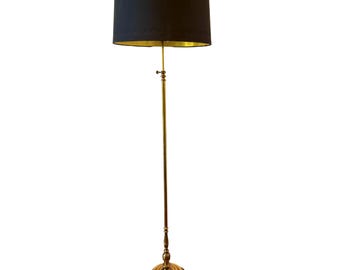 French Neoclassical Brass Adjustable Floor Lamp, circa 1940s, Attributed to Maison Jansen