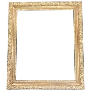 French ROCOCO GILTWOOD And Gesso FRAME With Glass,19th Century