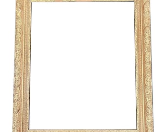 French ROCOCO GILTWOOD And Gesso FRAME With Glass,19th Century